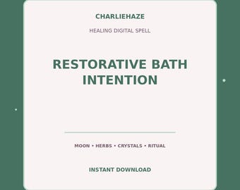 Restorative Bath Intention PDF, Healing Spell, Emotional Ritual, Witchcraft Printable, Instant Digital Download