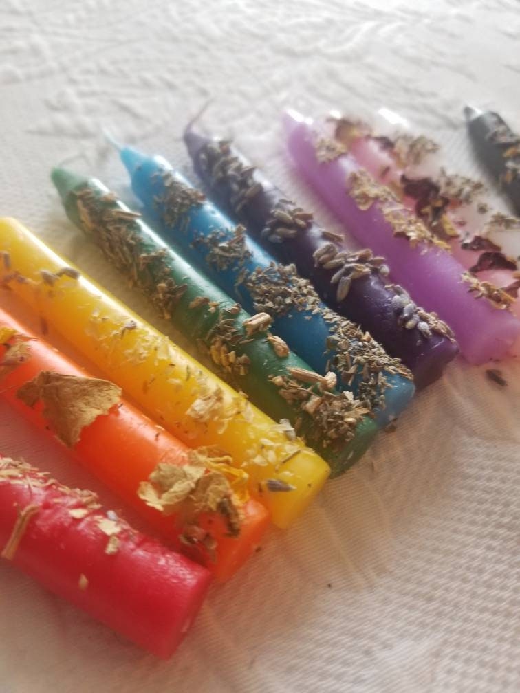 Ritual Herb Rolled Candles For Magic Spells | Etsy