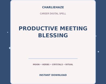 Productive Meeting Blessing PDF, Career Spell, Success Ritual, Witchcraft Printable, Instant Digital Download