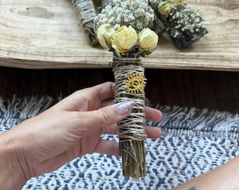 Evil Eye Protection Smudge Stick, Sage Lavender Rosemary, Smoke Cleansing Bundle, Protection Ritual, Witch Altar Supply