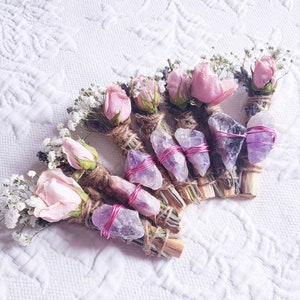Amethyst, Lavender, Rose and Palo Santo Smudge stick