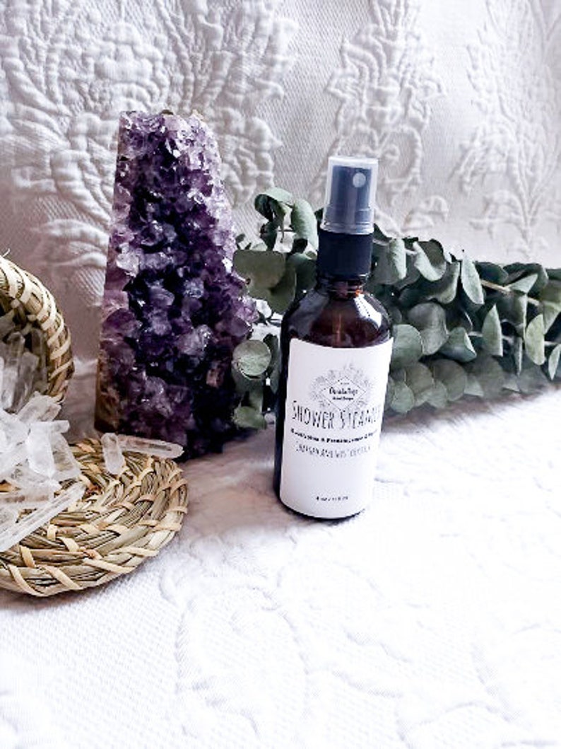 Eucalyptus Shower Steamer Spray Infused Amethyst Crystal Etsy