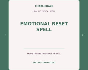 Emotional Reset Spell PDF, Healing Spell, Emotional Ritual, Witchcraft Printable, Instant Digital Download