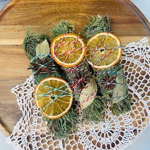 Yule Tide  Cedar, Juniper, Orange, Basil, Smudge stick