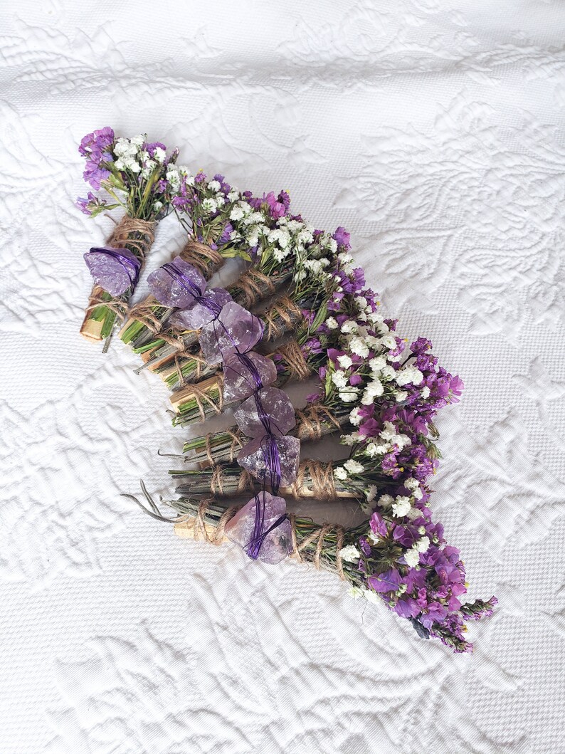 Amethyst, Lavender and Palo Santo Smudge stick image 8