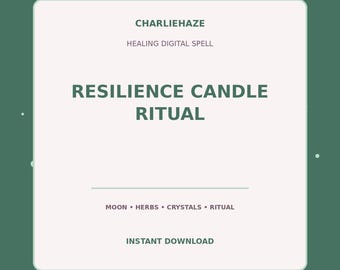 Resilience Candle Ritual PDF, Healing Spell, Emotional Ritual, Witchcraft Printable, Instant Digital Download