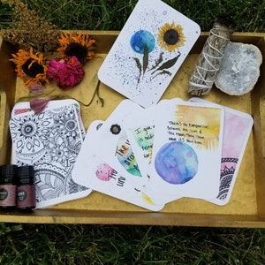 Hand Painted Affirmation Cards, Oracle Deck