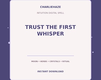 Trust The First Whisper PDF, Intuition Spell, Divination Ritual, Witchcraft Printable, Instant Digital Download