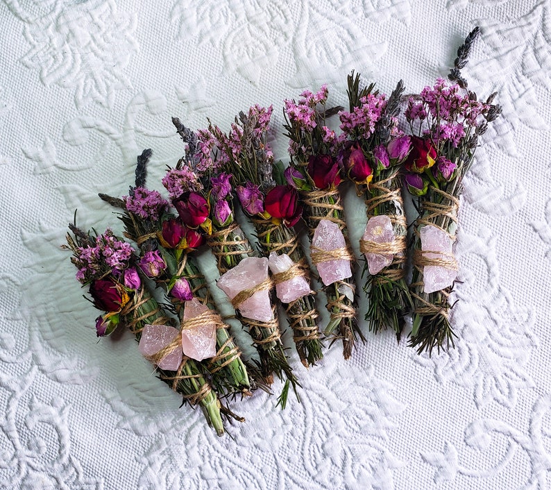 Wholesale Sage Rose Quartz Rosemary Sage Lavender Smudge Etsy