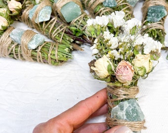 Aventurine, Rosemary, And Mint Smudge stick