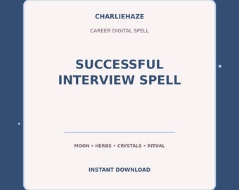 Successful Interview Spell PDF, Career Spell, Success Ritual, Witchcraft Printable, Instant Digital Download