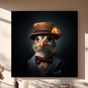 Charming Bird Portrait Digital Art Wall Decor Printable Instant Download for Unique Home Decoration