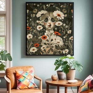 Bohemian Floral Art Print: Vintage Flower Illustration (Digital Download)