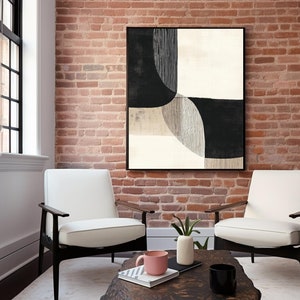 Moderne abstracte digitale kunst afdrukbare muurkunst voor directe download - minimalistisch interieur