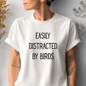Bird Clipart: Easily Distracted Quote, Botanical PNG SVG (Digital Download, Commercial Use