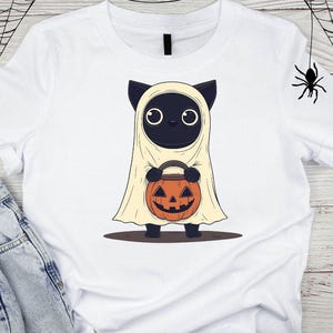Cute Halloween Cat Clipart Instant Download for Sublimation Design - Spooky Digital Art for Crafts and Projects