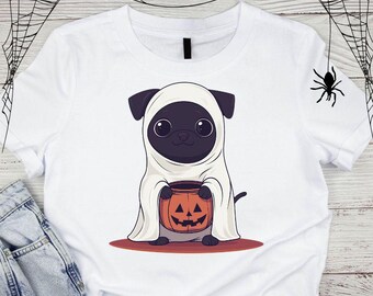 5 Halloween Dog SVG, Pug PNG for Sublimation, Pumpkin Printable, Puppy ...