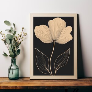 Lámina artística floral elegante: Decoración botánica moderna para pared (descarga digital)
