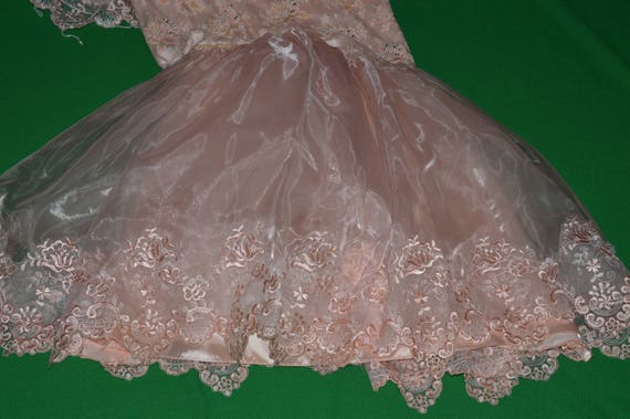 Vintage Peach Dress Mermaid 1980s - image 5