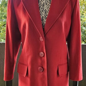 Vintage Jacket Wool Dior Red Authentic 1980s