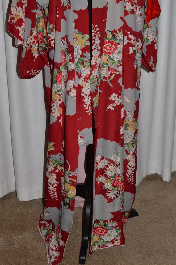 Vintage Silk Japanese Kimono Made in Japan 1930s - image 4