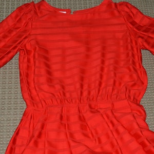 Vintage Dress Red Albert Nipon The Mark of The World Best 1990 Pure Wool L. Magnin image 7