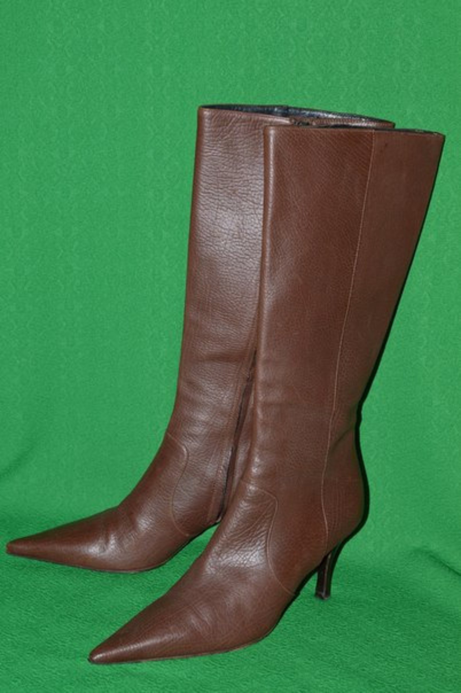 Bruno Magli Italy brown calf skin leather boots size 37 Etsy