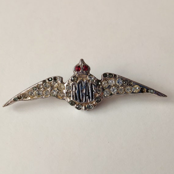 RCAF WW2  Rhinestone Pin Brooch Royal Canadian Air