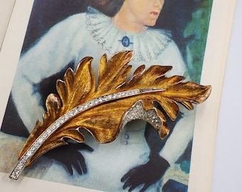 Vintage Large Brooch  Pin Beautiful Leaf by Ivana 1980s