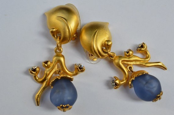 CHERRY CHAU Dangle Earrings Clip on Earrings.