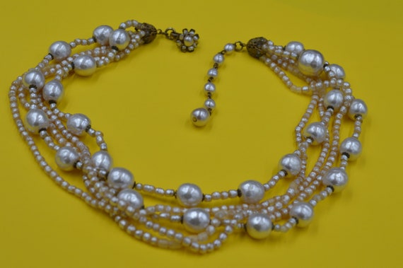 Vintage Necklace Choker  Pearl MIRIAM HASKELL 194… - image 1