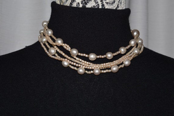 Vintage Necklace Choker  Pearl MIRIAM HASKELL 194… - image 2
