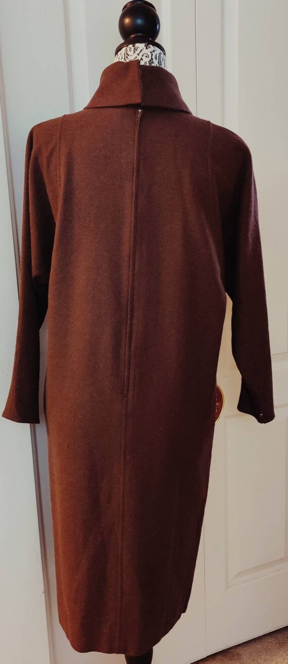 Vintage EMANUEL UNGARO Dress Braun Wool 1980s View 6
