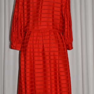 Vintage Dress Red Albert Nipon The Mark of The World Best 1990 Pure Wool L. Magnin image 5