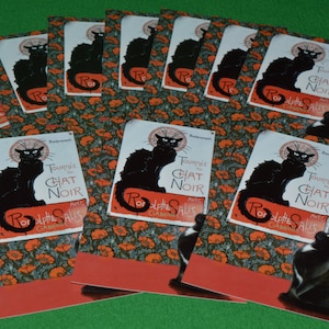 Cartão postal Vintage Tournee Chat Noir Gato Preto Lesley Anne Ivory 1995