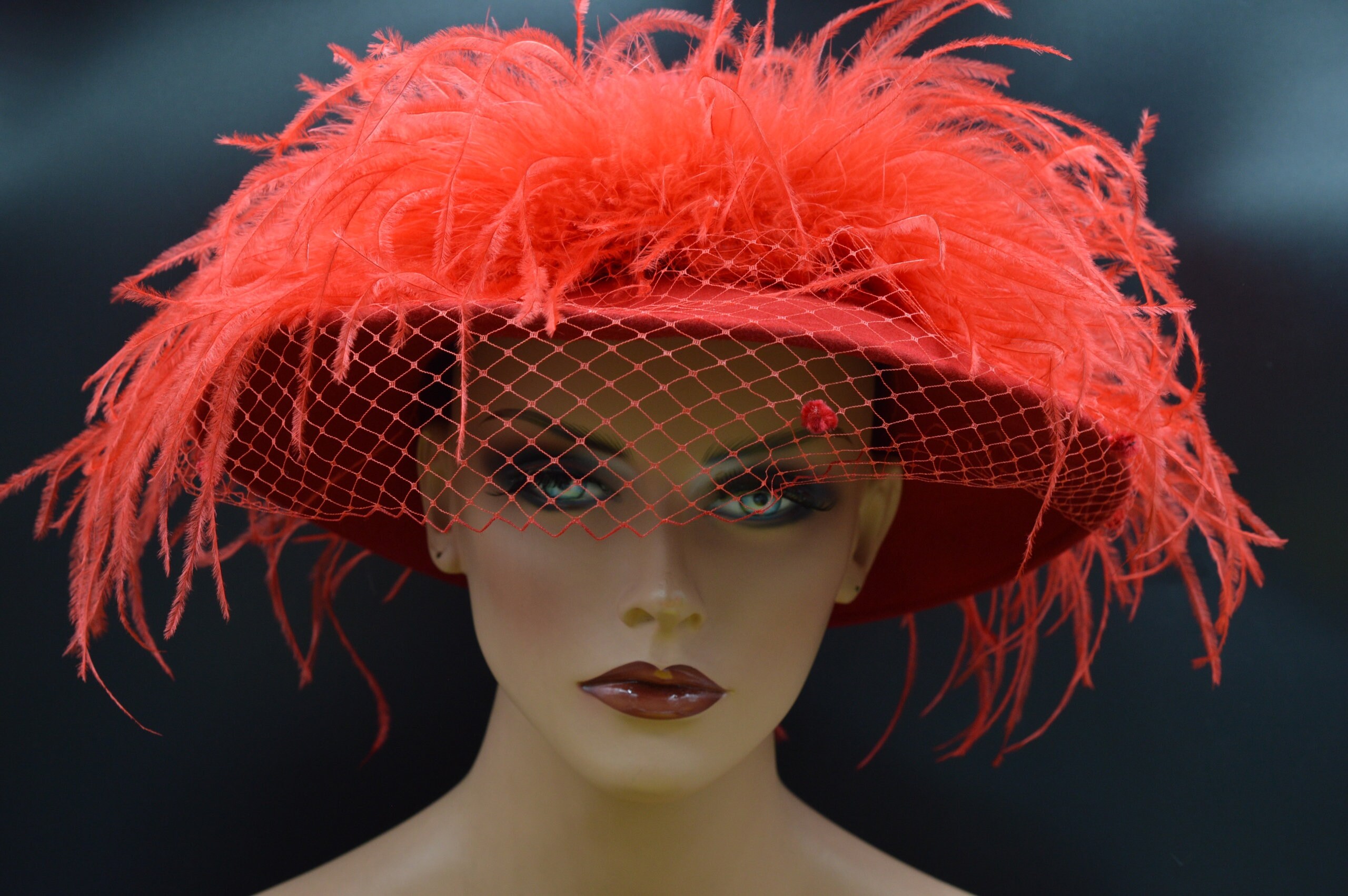 1970s/80s fascinator Derby hat by Miss Bierner for Michael Howard Miss Bierner Hat - Etsy main image 4