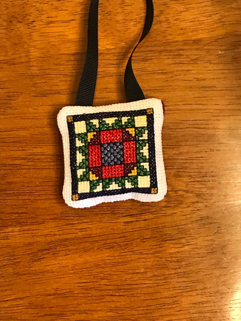 Robbing Peter to pay Paul quilt block ornament