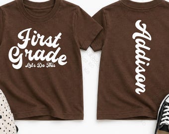 Personalized 1st Grade Back to School Girls Shirt, First Day Of School Shirt for daughter, First Grade School Shirt