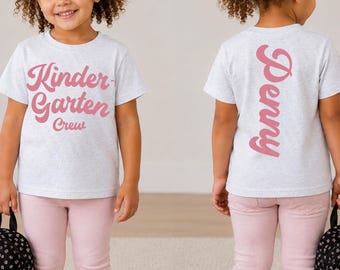 Personalized Kindergarten Back to School Girls Shirt, First Day Kindergarten, First Day Of School Shirt