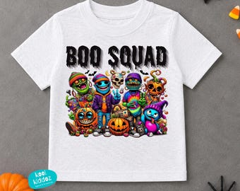 Boys Halloween Shirt, Boo Squad Halloween Outfit, Unisex Squad Ghost tshirt, Funny  Spooky Tee