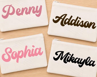 Personalized Pencil Case Girl, Custom Name School Pouch, Back to School Gift, Monogram Pencil Bag with Name, Gift for Kids, Teacher Gift