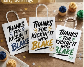 Personalized Hip Hop Birthday Favor Bags, Kids Party Favor Bags, Rap Theme Party Bags, Custom Kids Party Bags, Set of 12 24 48