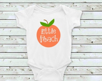 Little Peach Baby Girl One Piece | Peach Themed Baby Bodysuit | Smash Cake Girl Outfit | Urban Baby Clothes | Atlanta Baby Tee