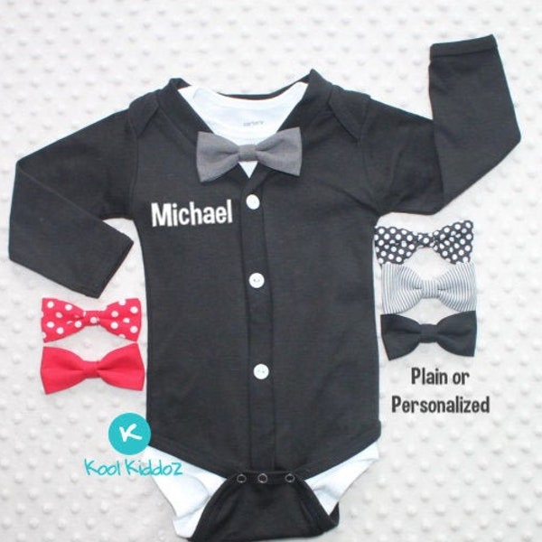 Byron - Baby Boy Wedding Suit with Bowtie, Newborn to 2 years Suit Set