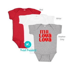 Mr. Lova Lova, Baby Valentines Day Tee, Cute Valentines Baby Tee, Boys Valentines Bodysuit 3-6 mths, Heart Love Shirt, Heart Baby T-shirt