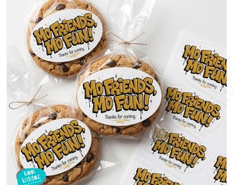 Hip Hop Birthday Favor Stickers, Rap Party Thank You Labels, Mo Friends Mo Fun Party Stickers, Urban Birthday Treat Bag Stickers