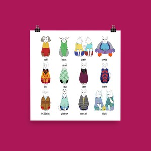 Zodiac Cats Unframed Art Poster