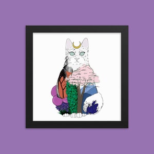 Gaia Cat Framed Art Print - Mother Earth Cat Second Edition