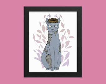 Mutter Erde Katze gerahmtes Plakat