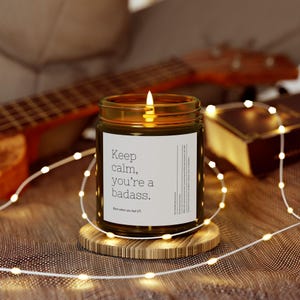 Keep Calm You&#39;re A Badass Real Estate Gift Custom Realtor Candle Salesperson Gift Real Estate Marketing Realtor Marketing Gift For Realtor